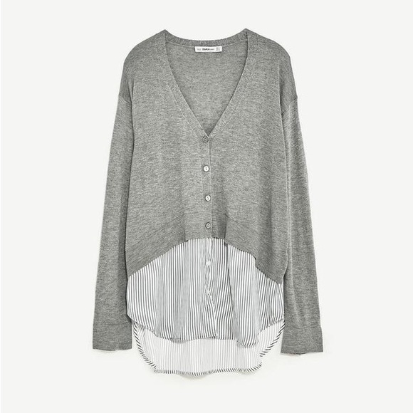 ZARA Knit Combination Long-Sleeved Blouse. Size MED. Great condition!! - Picture 1 of 9